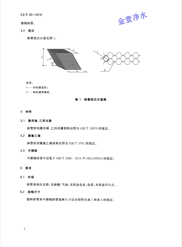 蜂窩斜管填料國家標(biāo)準(zhǔn)第二頁