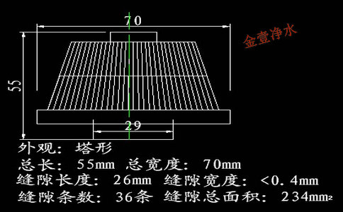 0.5噸型號(hào)abs塔型短柄濾頭尺寸及技術(shù)參數(shù)